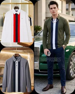 Navy N Ash Color,White Long Sleeve Polo