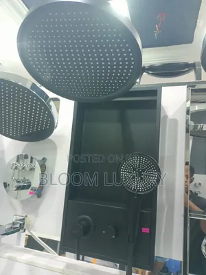 Quality Conduit Shower Panel With Shelve Matte Black