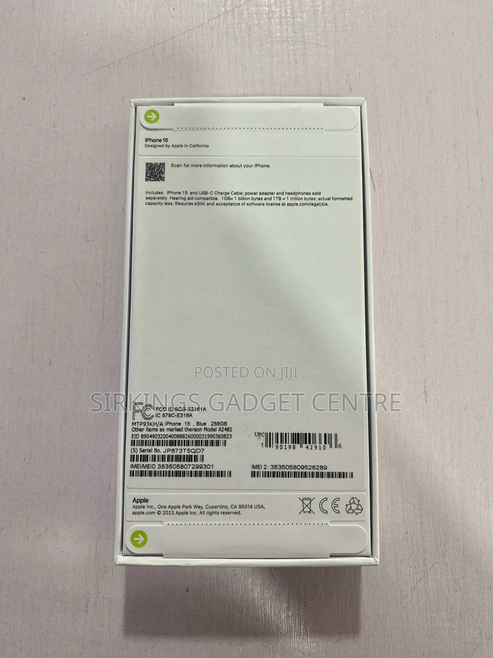 New Apple iPhone 15 256 GB Blue