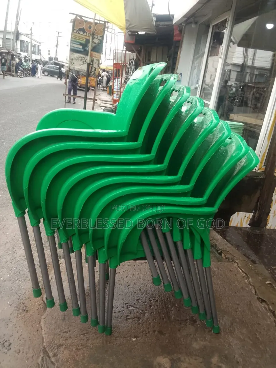 Quality Indoor Outdoor Stackable Chair With Iron Legs