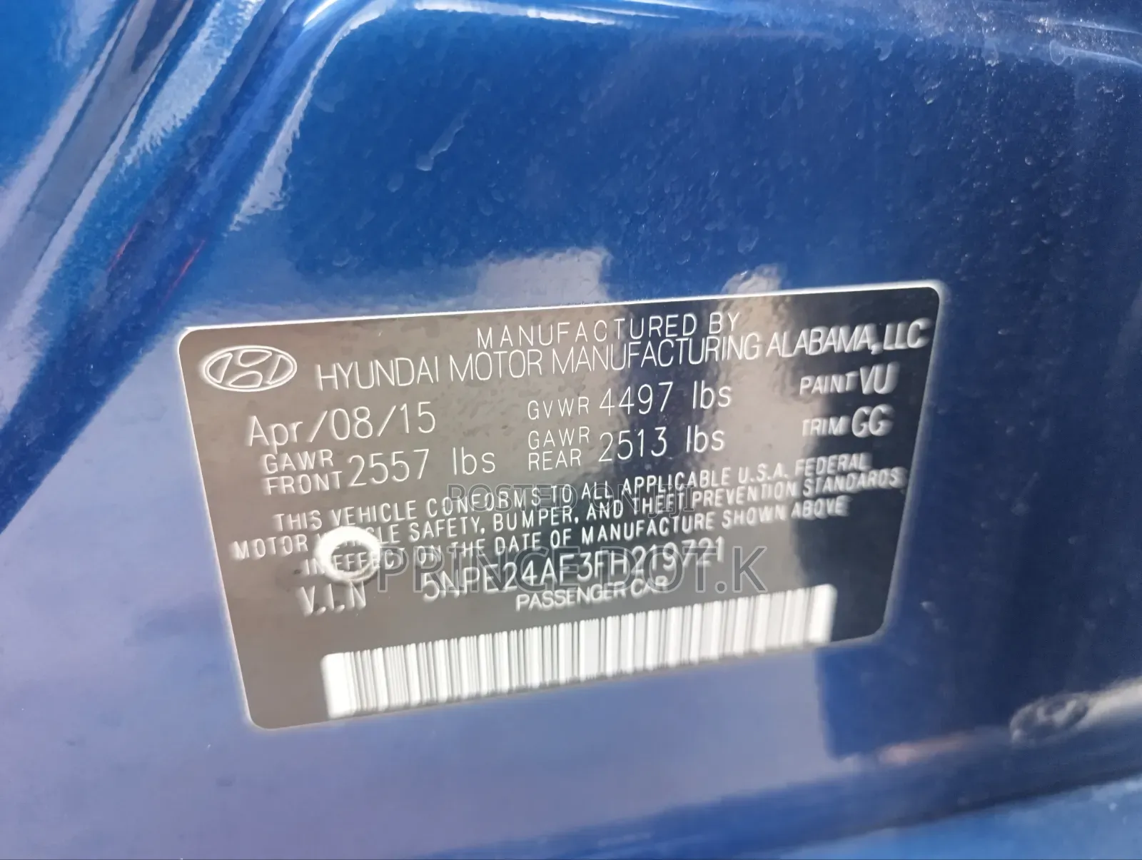 Hyundai Sonata 2016 Blue
