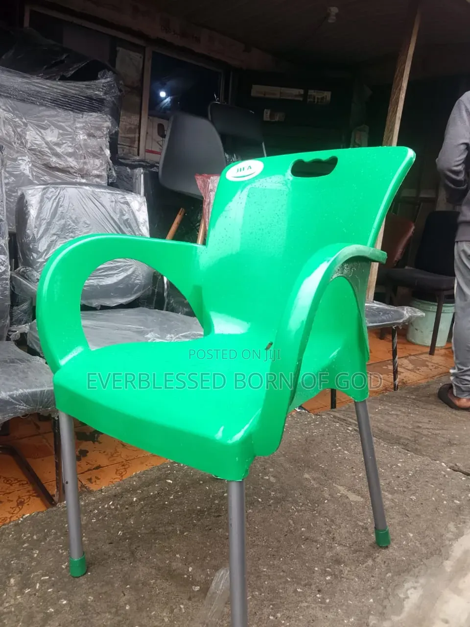 Iron Legs Quality Stackable Plastic Chair
