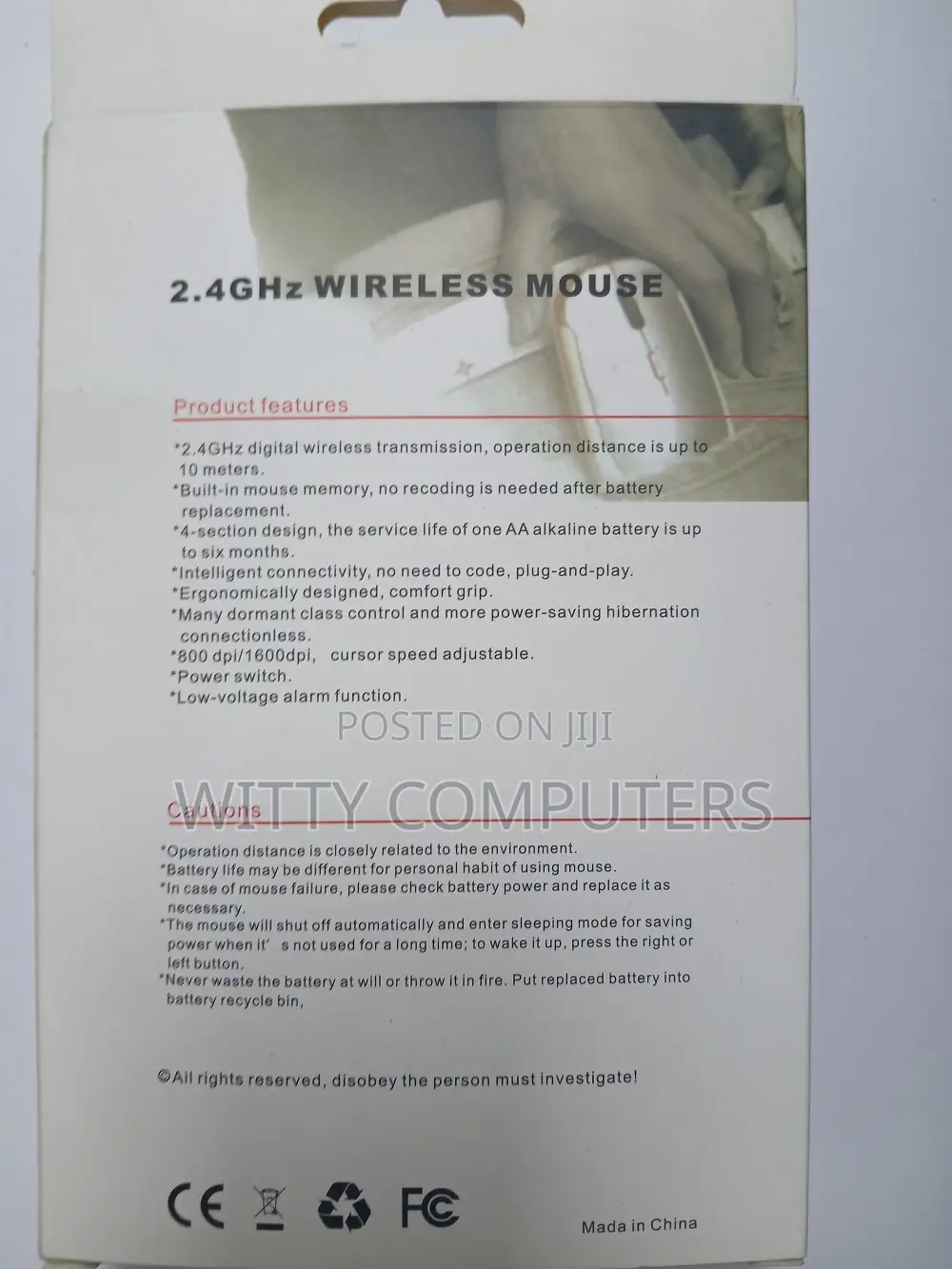 Wireless Mouse for Laptop and Desktop Computers 2.4 GHZ