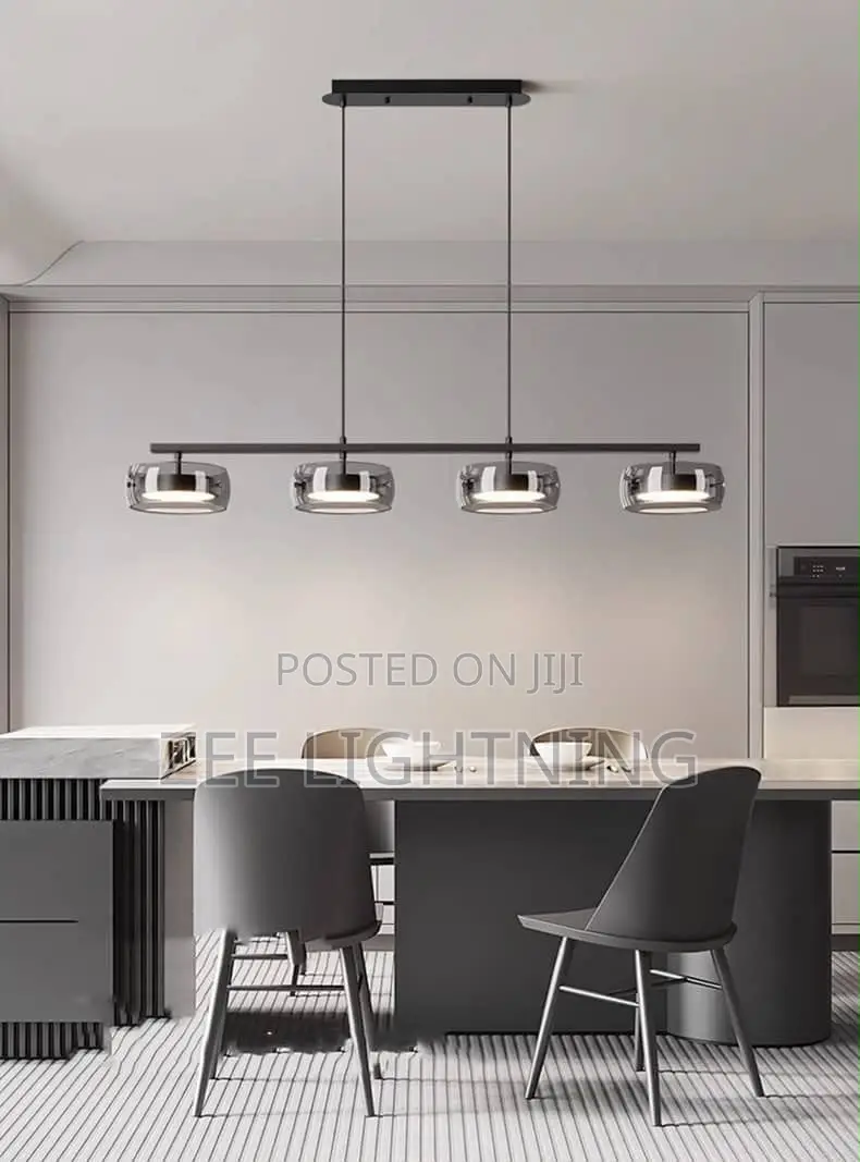 Luxury 5 Drop Glass Pendant Chandelier (Led)