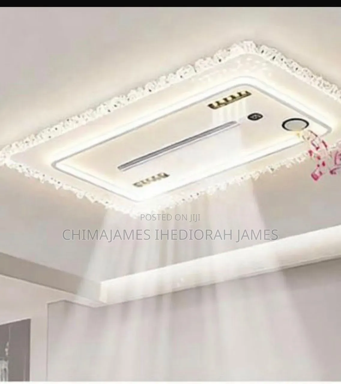 Modern Invisible Bladeless Led Ceiling Fan Light Restaurant Fan Lamp