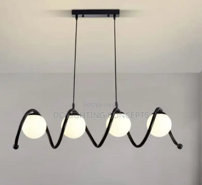 Spiral Wave Glass Globe Led Pendant Chandelier