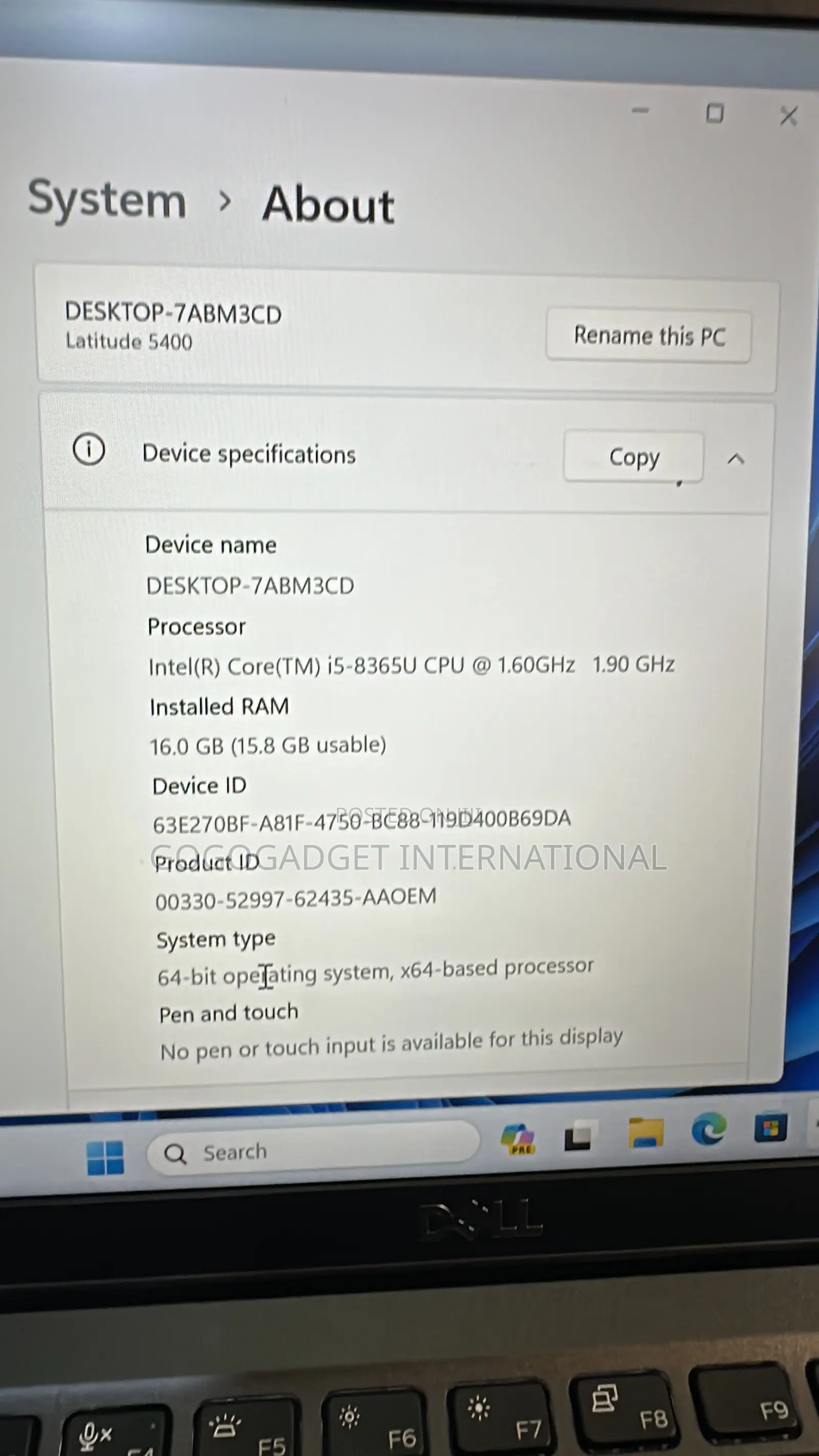 Laptop Dell Latitude 5400 8GB Intel Core i5 SSD 256GB