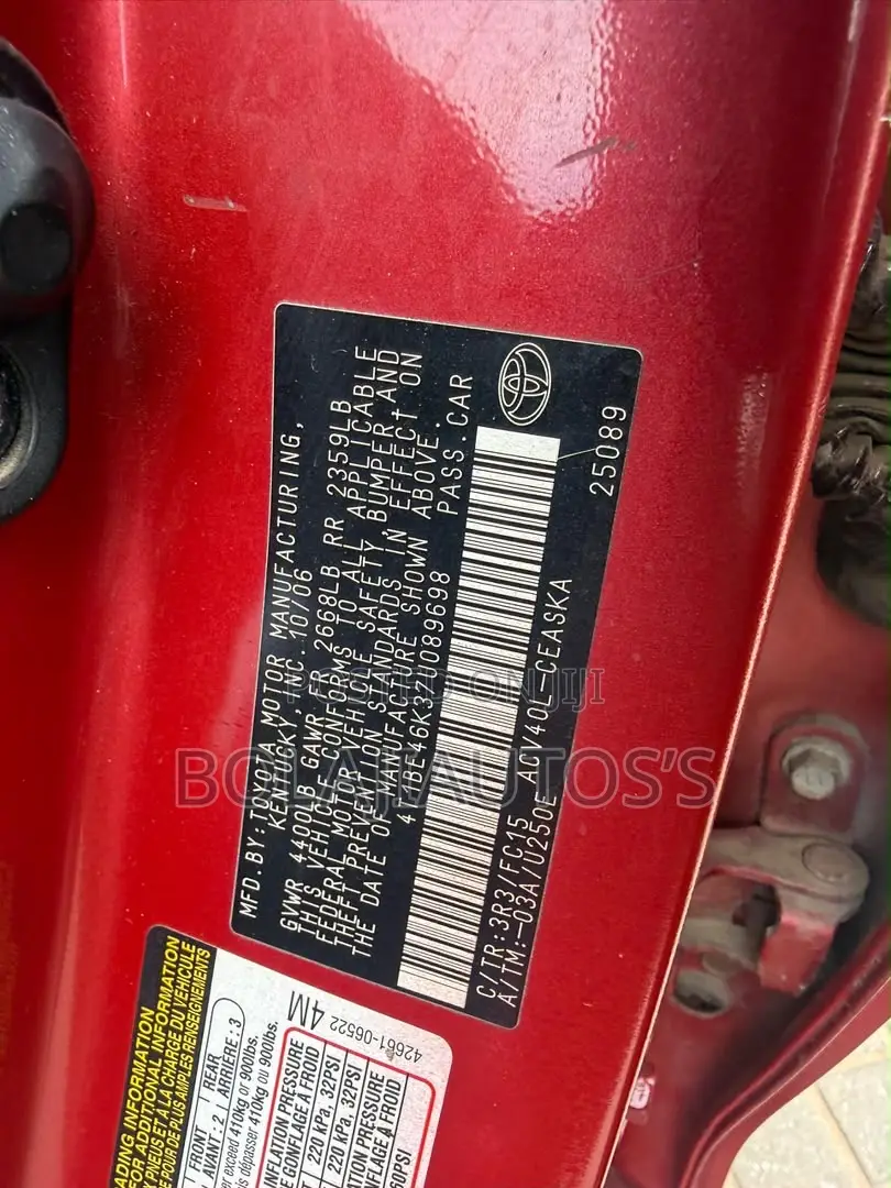 Toyota Camry 2.4 SE Automatic 2008 Red