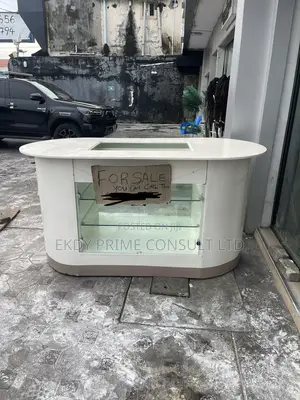 Glass Reception Counter Table