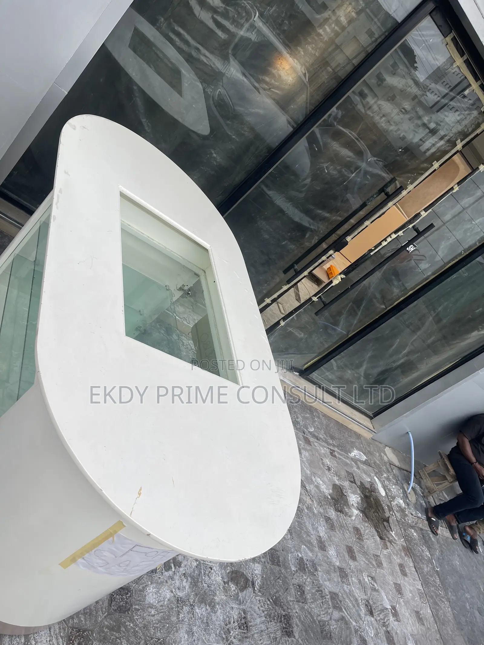 Glass Reception Counter Table