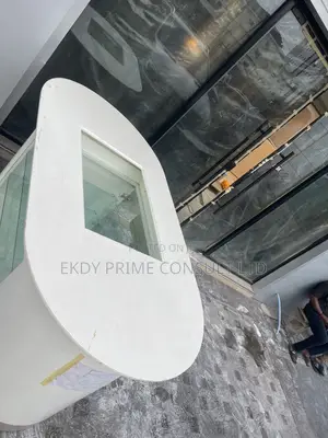 Glass Reception Counter Table