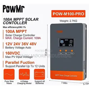 Powmr 100a Mppt Solar Charge Controller For Parallel