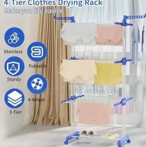 LMV 3-Tier Foldable Clothes Drying Rack With Wheels