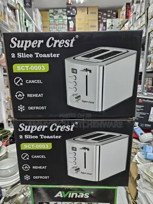 2 Slice White Super Crest Popup Toaster