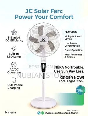 Jc Solar Fan – 100% Solar Powered Cooling (No Nepa Required!)