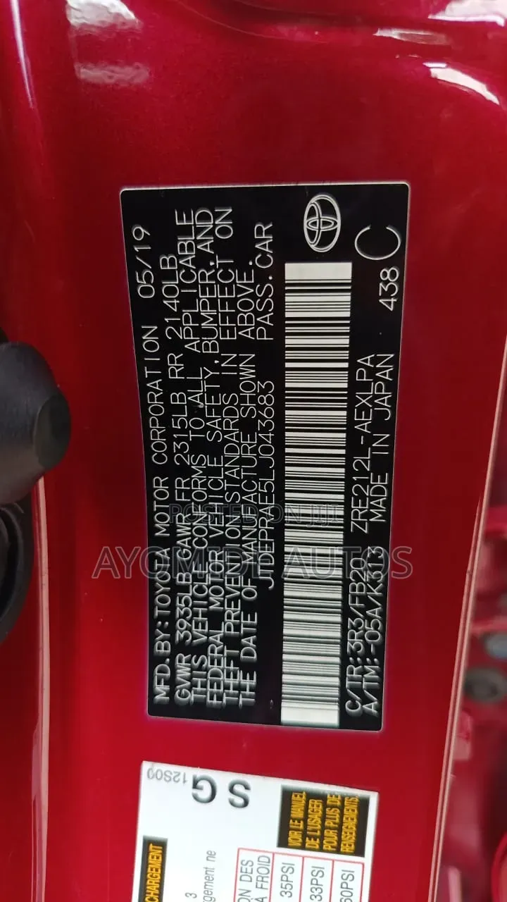 Toyota Corolla 2019 Red