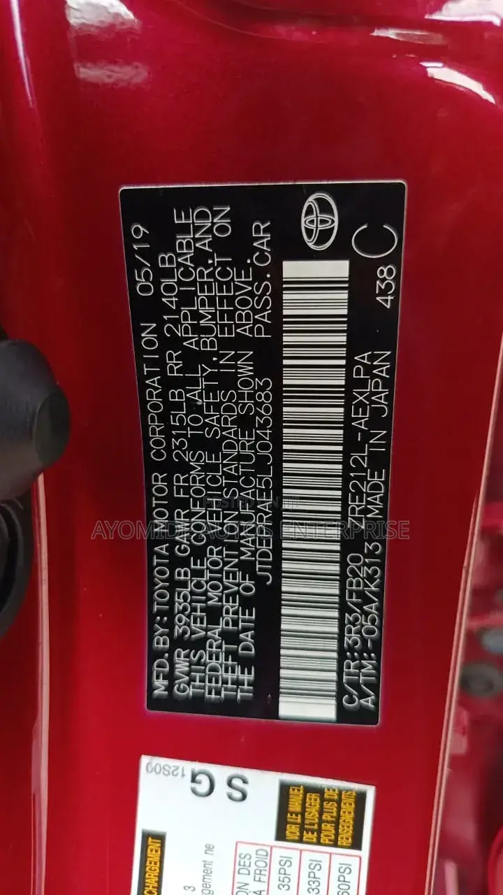 Toyota Corolla 2019 Red