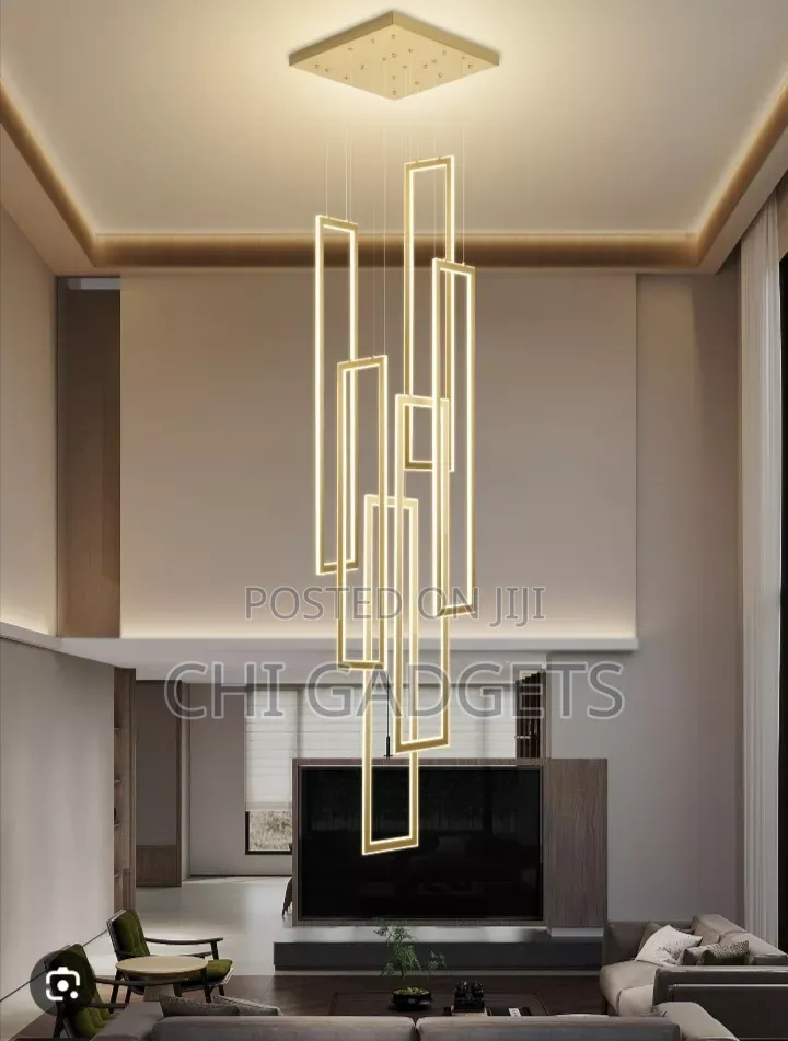 Modern Geometric Led Staircase Chandelier