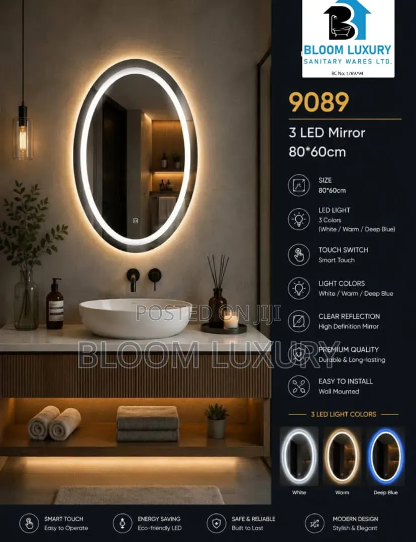 Quality 2 Design Led Mirror 3 Colour Light.