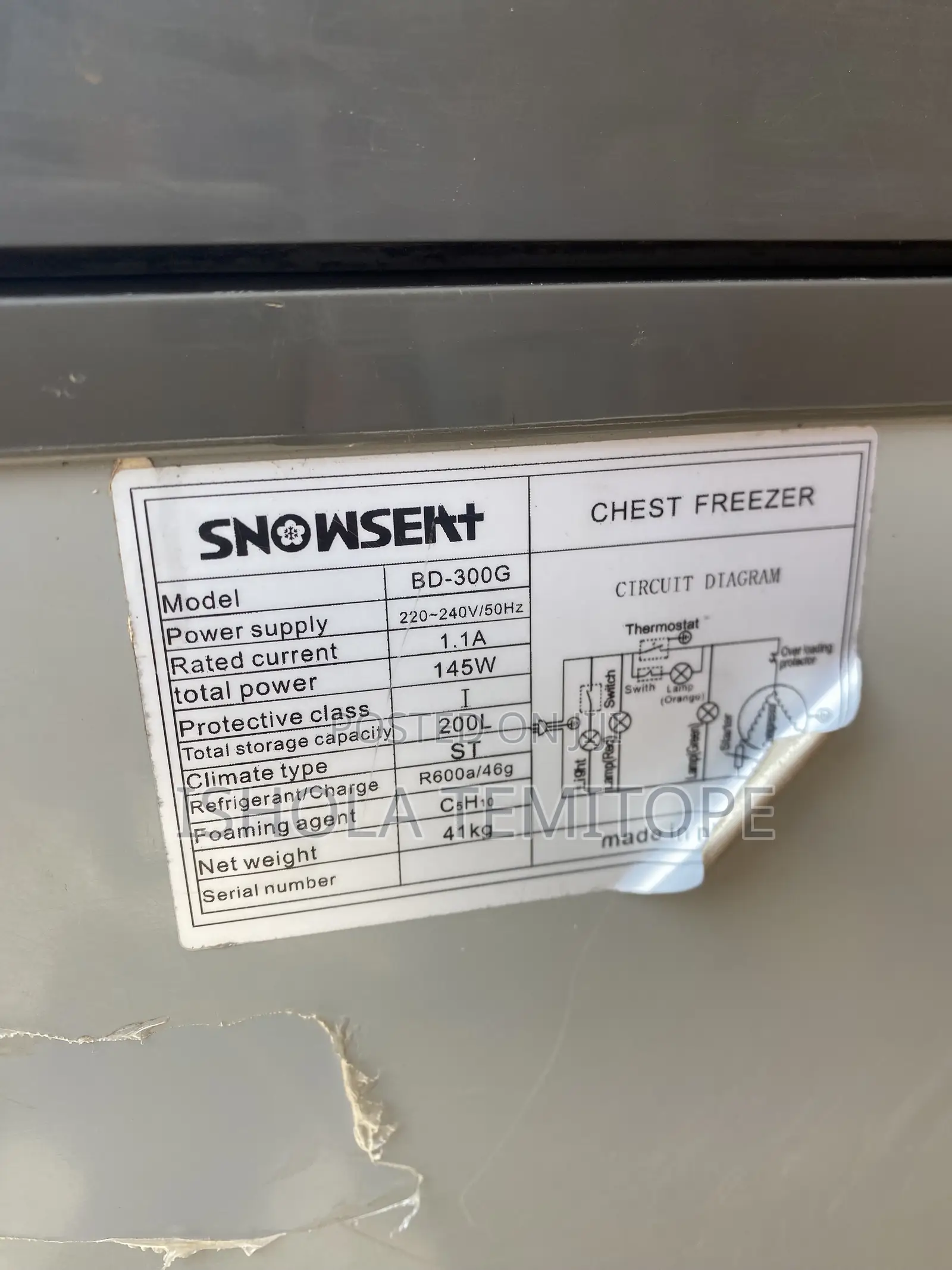 200l Snowsea Freezer