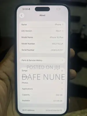 Apple iPhone 16 Plus 256 GB Black