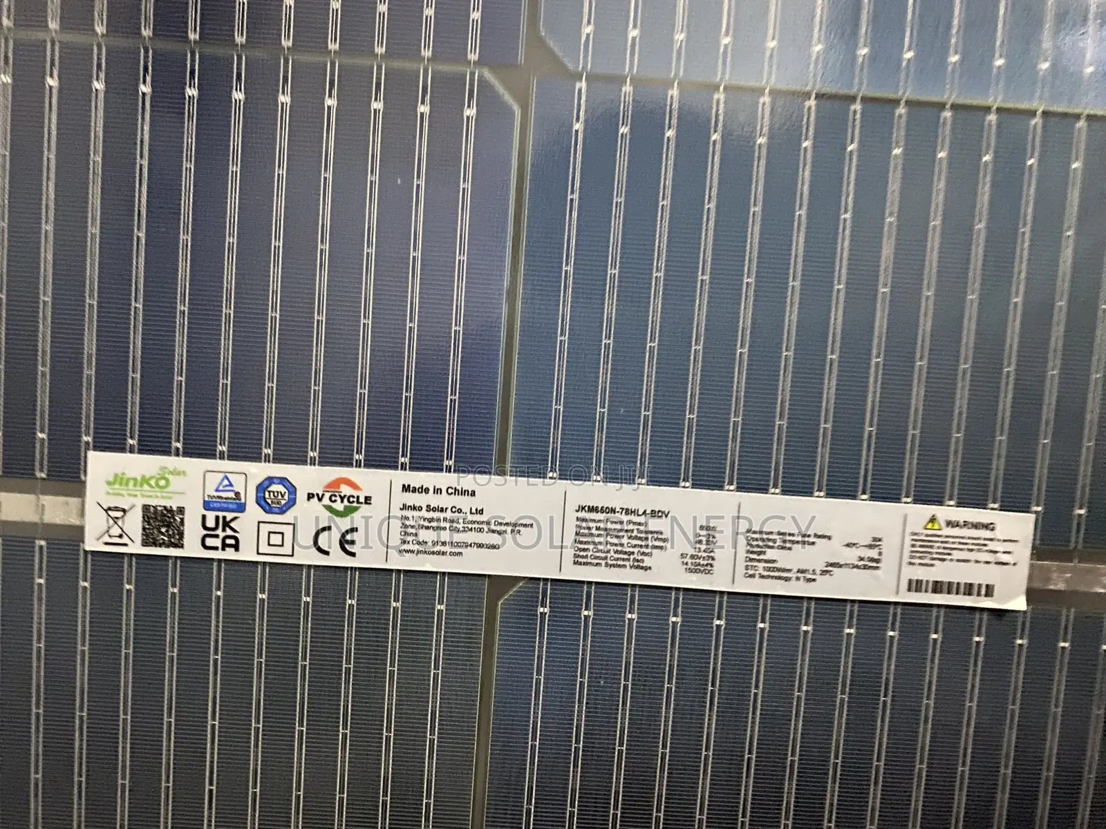 650w New Jinko Bificial Panel