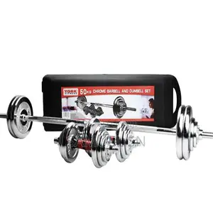 50kg Adjustable Chrome Dumbbell And Barbell Set For Sale