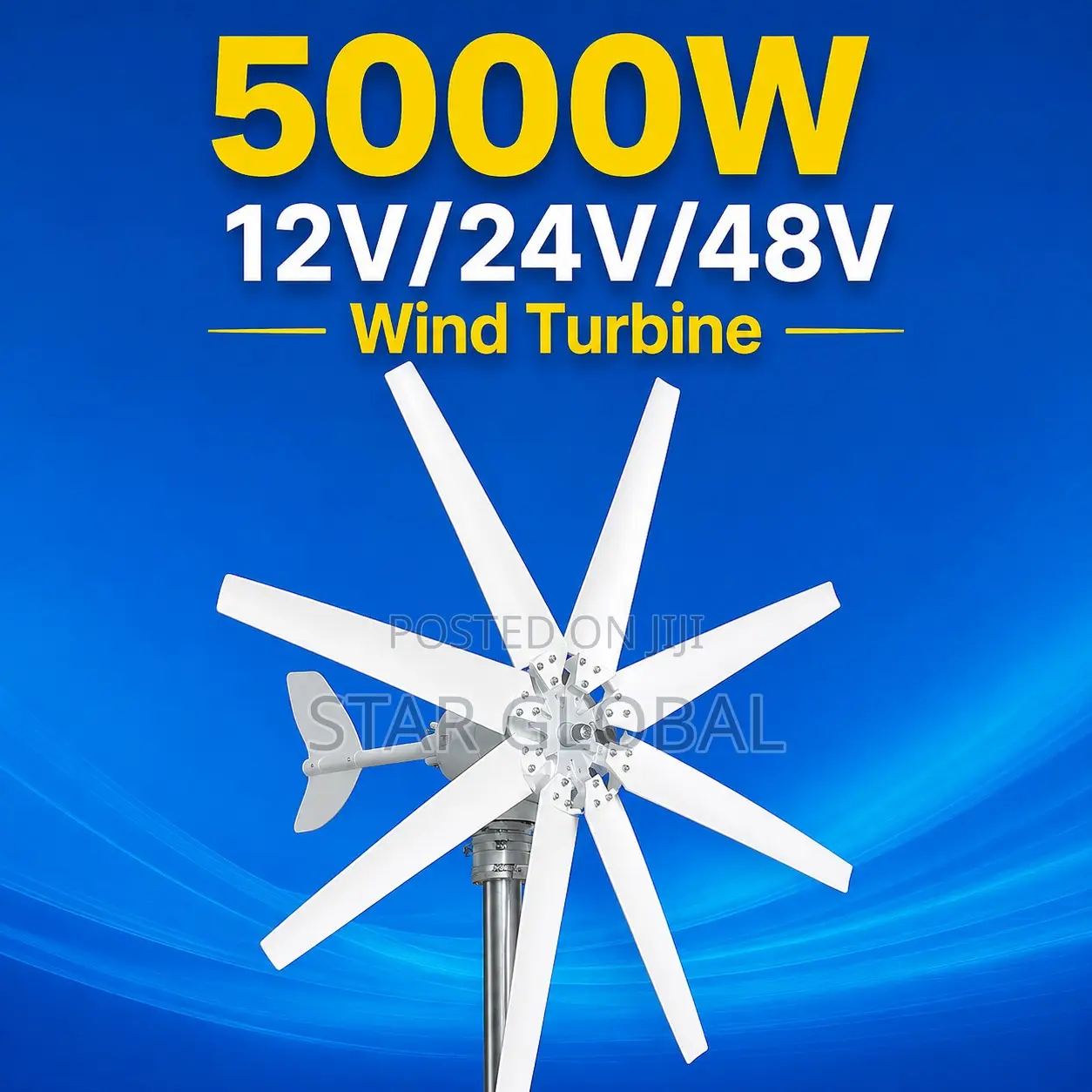 Smart Estates Choose 5000w 48v Horizontal Wind Turbine Energy Solution