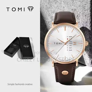 Tomi Quality Men Genuine Leather Wristwatch