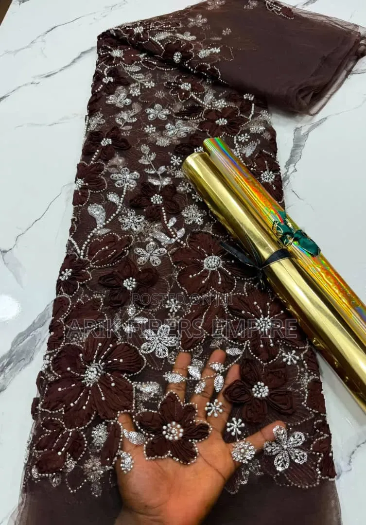 Stunning 3d Embroidered Beaded Fabric