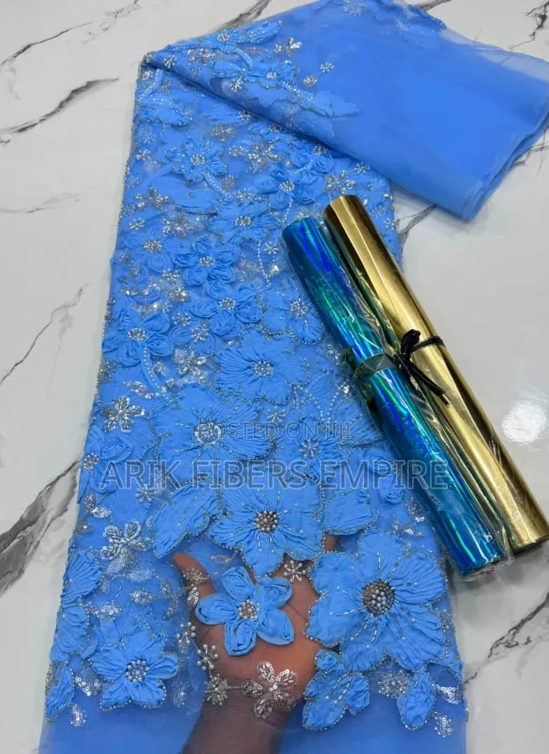 Stunning 3d Embroidered Beaded Fabric