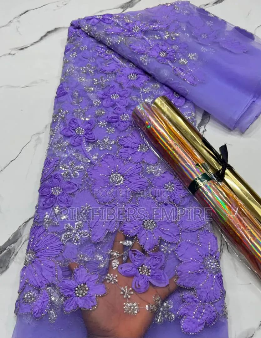 Stunning 3d Embroidered Beaded Fabric
