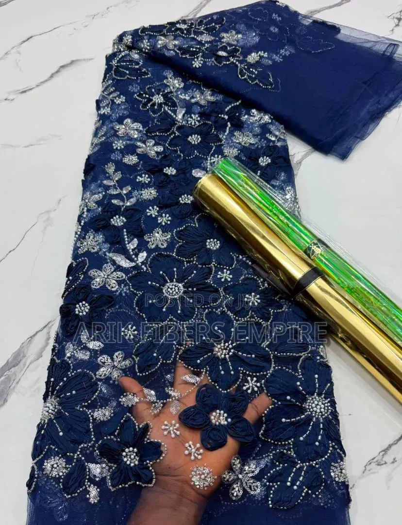 Stunning 3d Embroidered Beaded Fabric