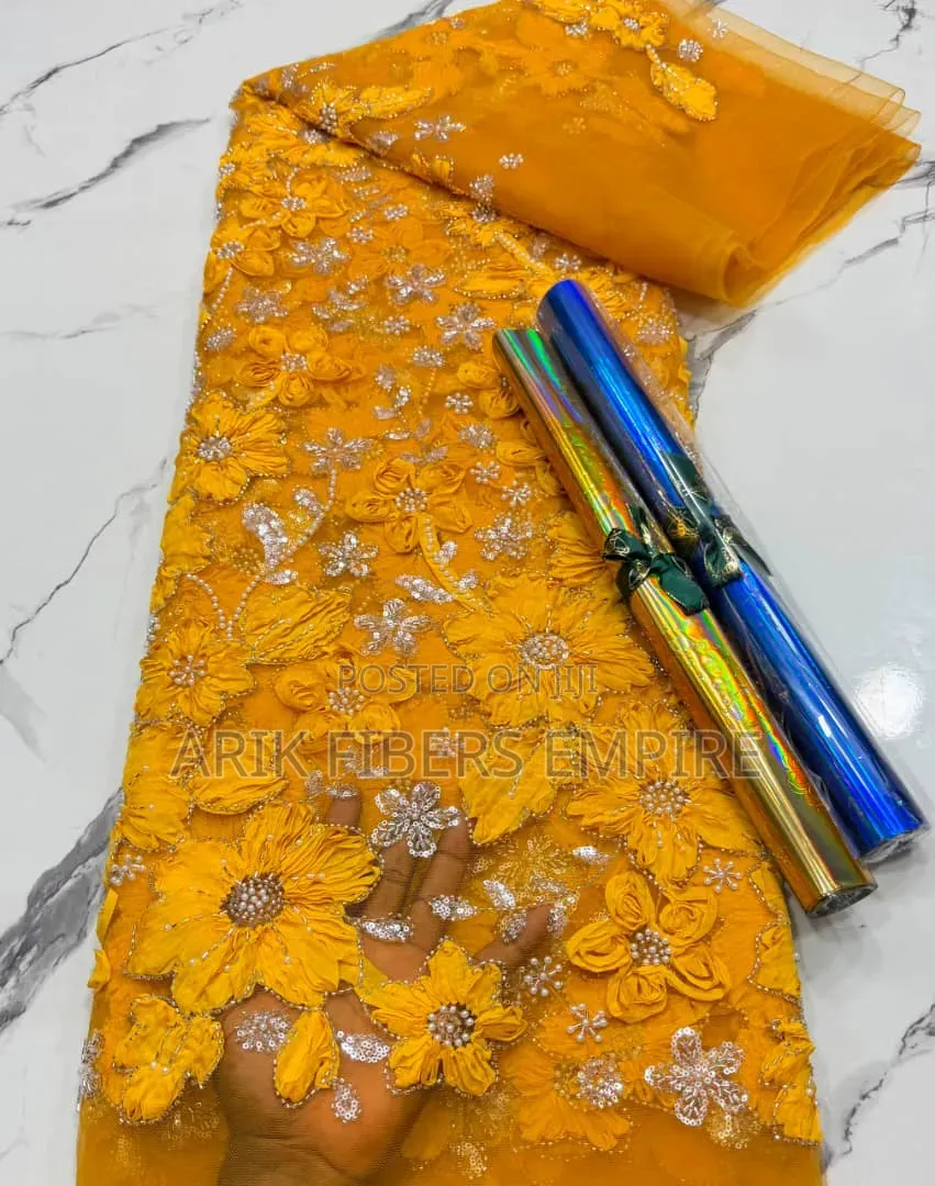 Stunning 3d Embroidered Beaded Fabric