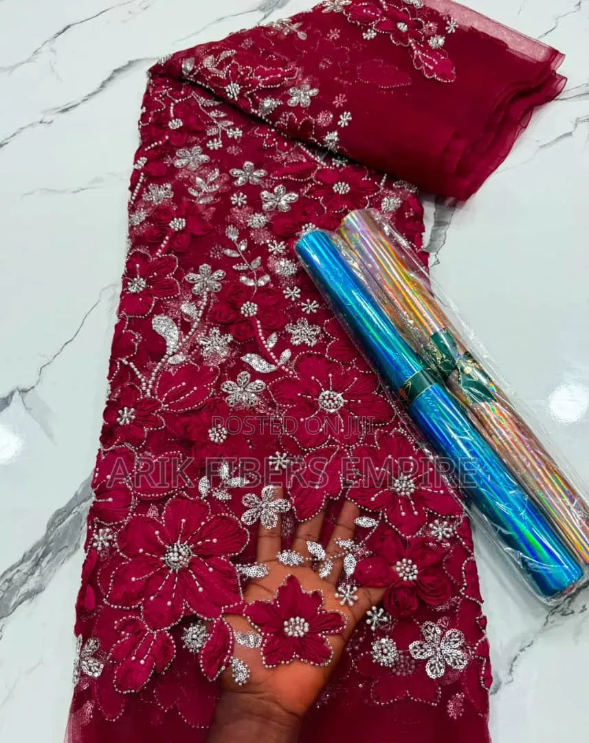 Stunning 3d Embroidered Beaded Fabric