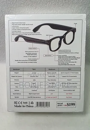 Aimb-G1 Bluetooth Voice Control Smart Glasses W/8mp, 1080p Camera