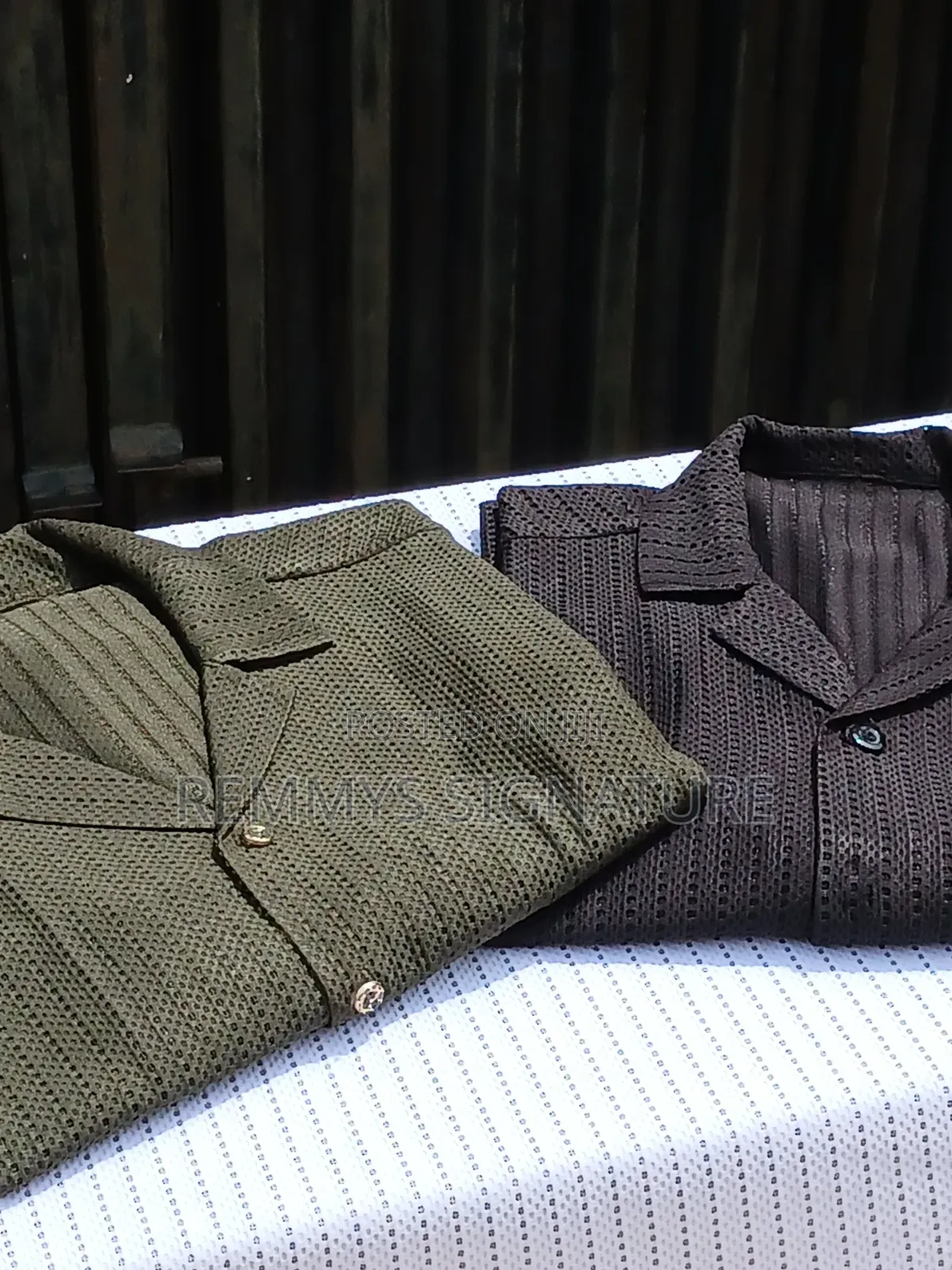 Knitted Camp Collar Shirt