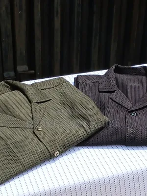 Knitted Camp Collar Shirt