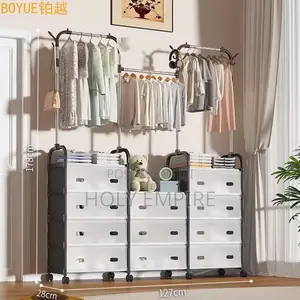 Movable Multifunctional Coat Rack Floor Hanger Clothing Stor Dormitory