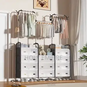 Movable Multifunctional Coat Rack Floor Hanger Clothing Stor Dormitory