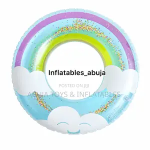 Crystal Inflatable Children’S Thick Cloud Rainbow PVC Swimming Ring