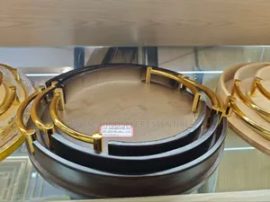 3 in 1 Bamboo Round Tray With Metal Handles