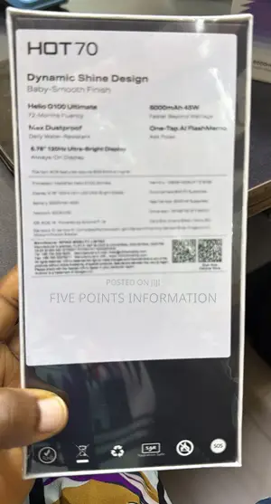 New Infinix Hot 70 128 GB Silver