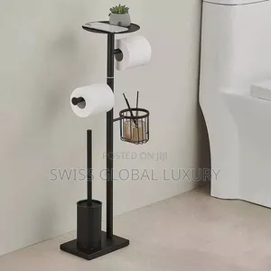 Quality Bathrooms Accessories Standing Toilet Brush and Tissue Holder