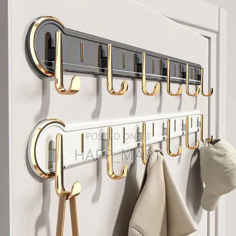 Wall-Mounted Hanging Rack With 6 Hooks