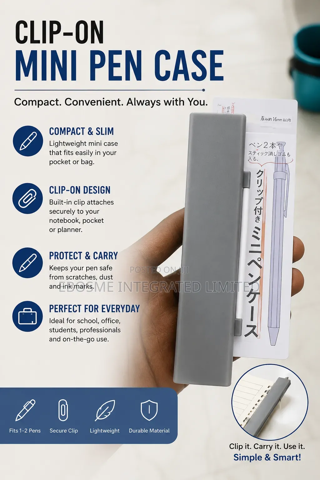 Clip on Mini Pen Case