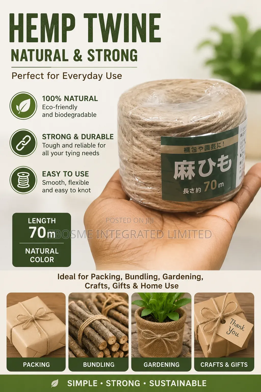 Natural Hemp Twin
