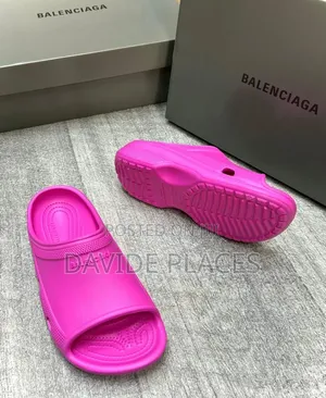 Quality Original Balenciaga Unisex Rubber Slide Purple