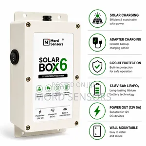 Solar Box 6 - Hybrid 12v Ups (12.8v 6ah Lifepo4 Battery Inside)