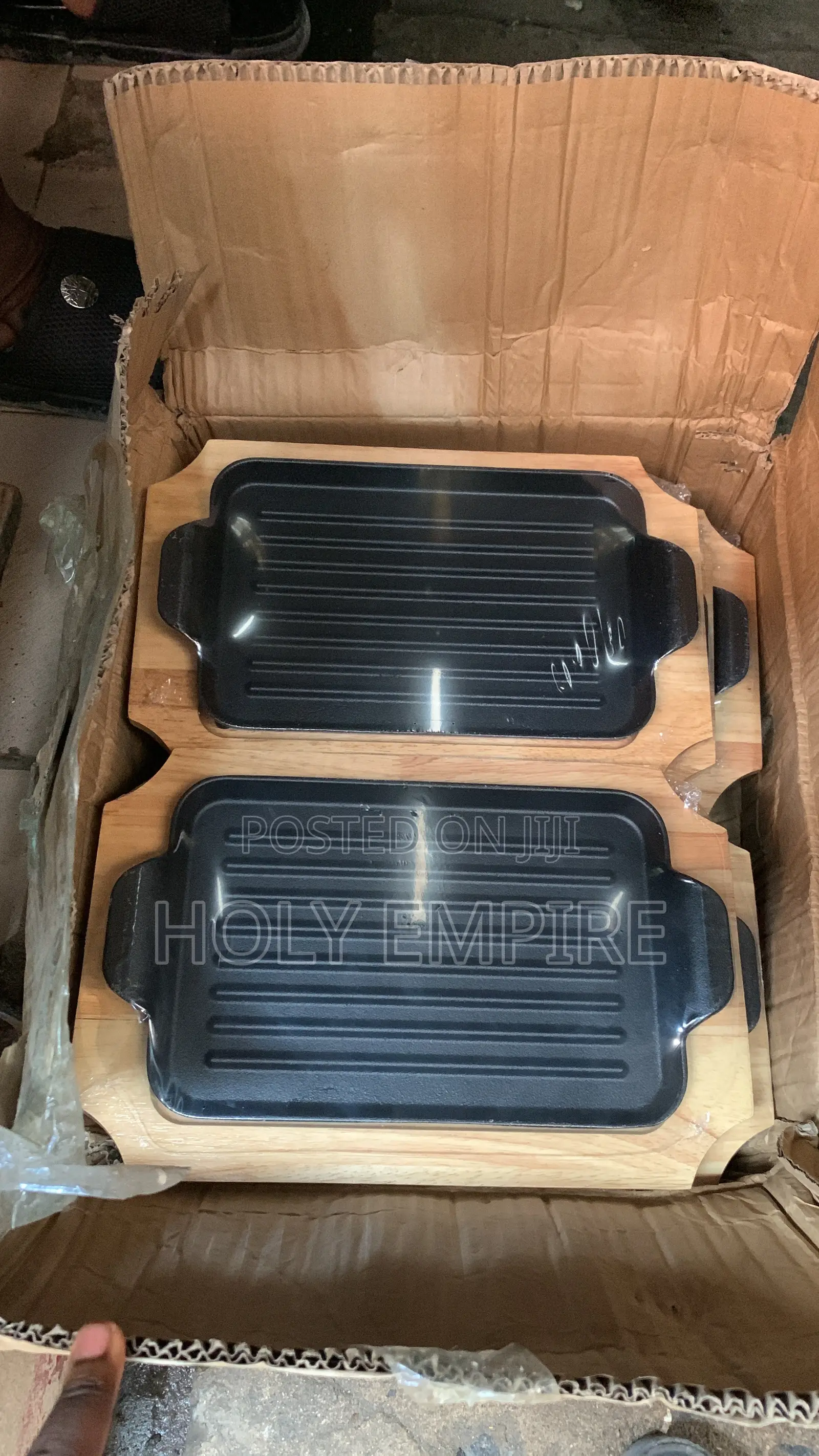 Rectangular Thickened Cast Iron Plate Baking Tray, Grilled Fish Plate,